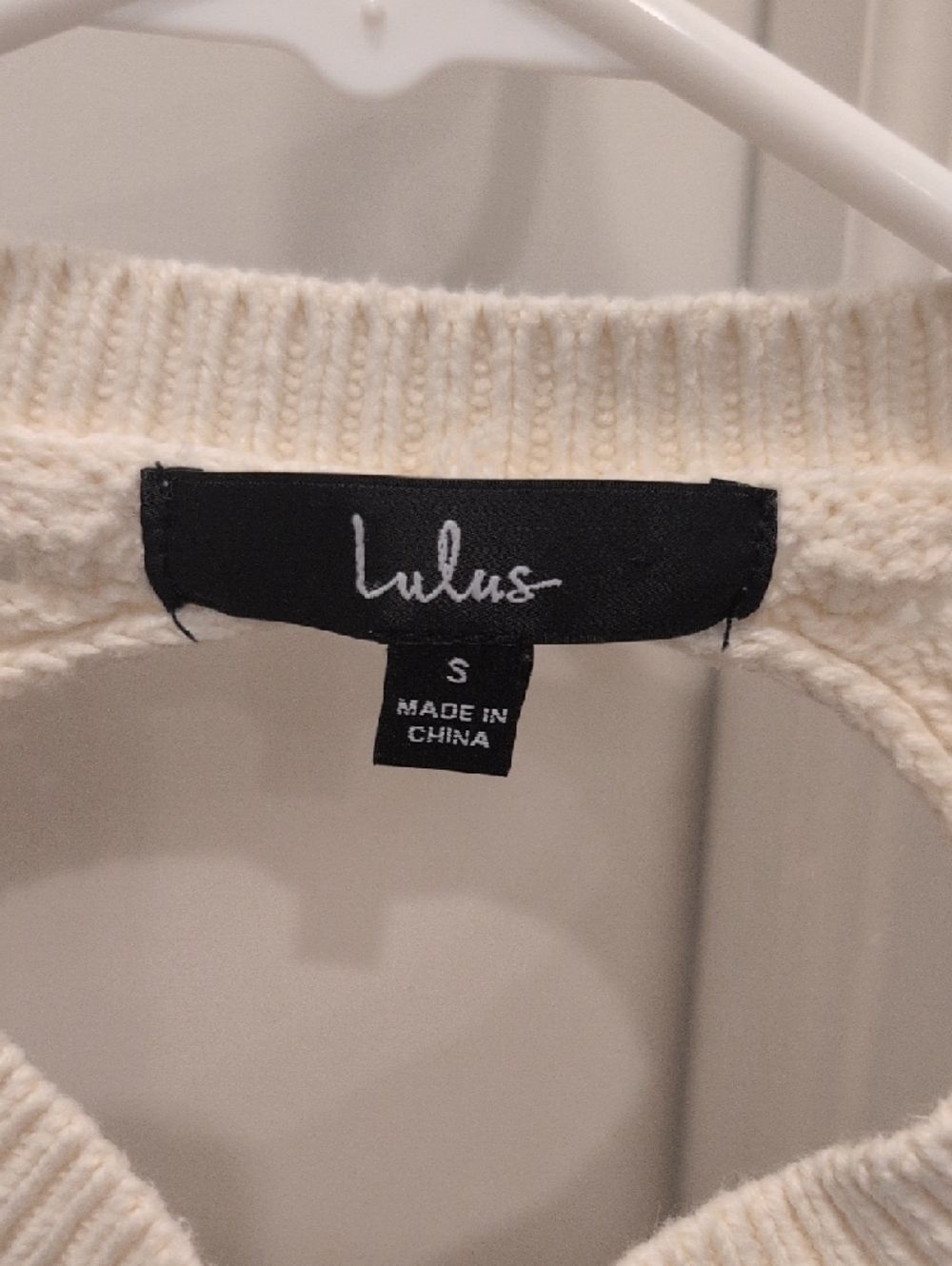 Lulu's Cream Textured Short-Sleeve Knit Sweater - Picture 3 of 3